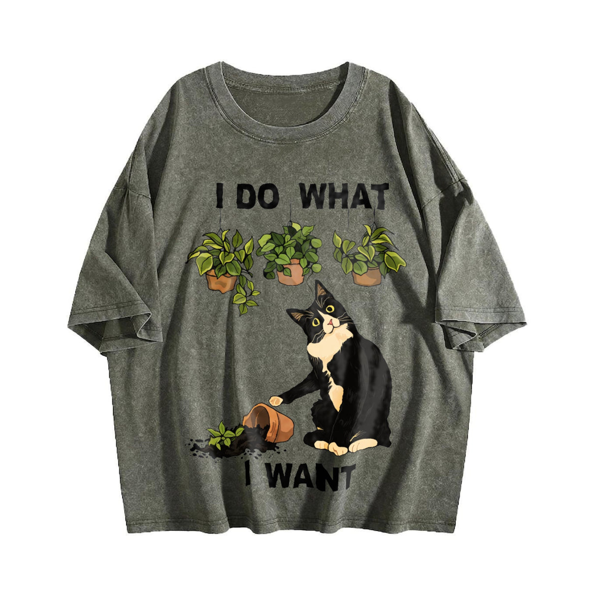 I Do What I Want Cat Vintage Washed T-Shirt product image 4