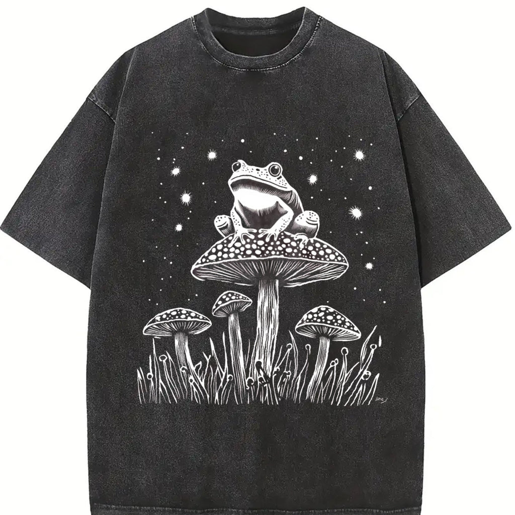Frog On The Mushroom 90s Vintage Washed T-Shirt product image 2
