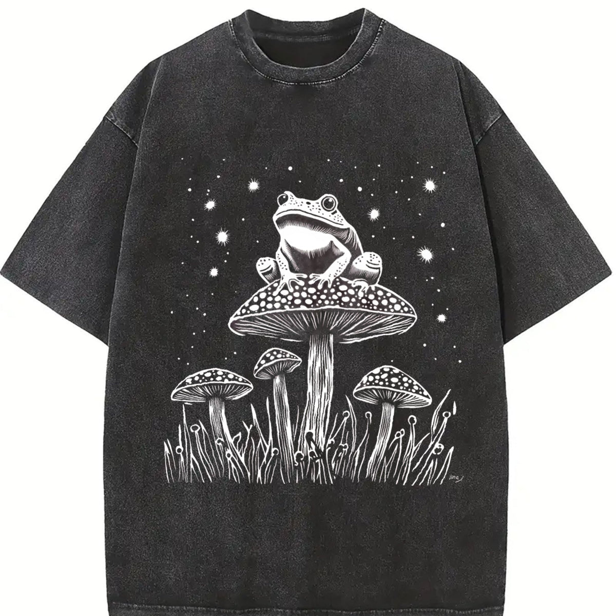 Frog On The Mushroom 90s Vintage Washed T-Shirt product image 2
