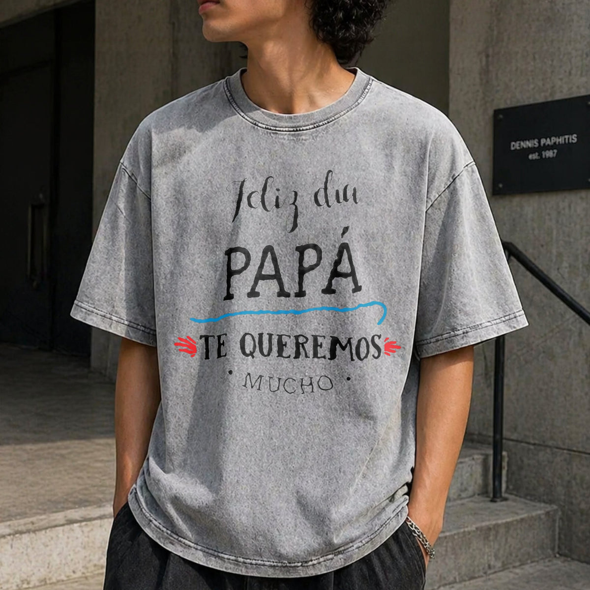 Navy Blue Quick-dry Vintage Washed T-Shirt product image 5