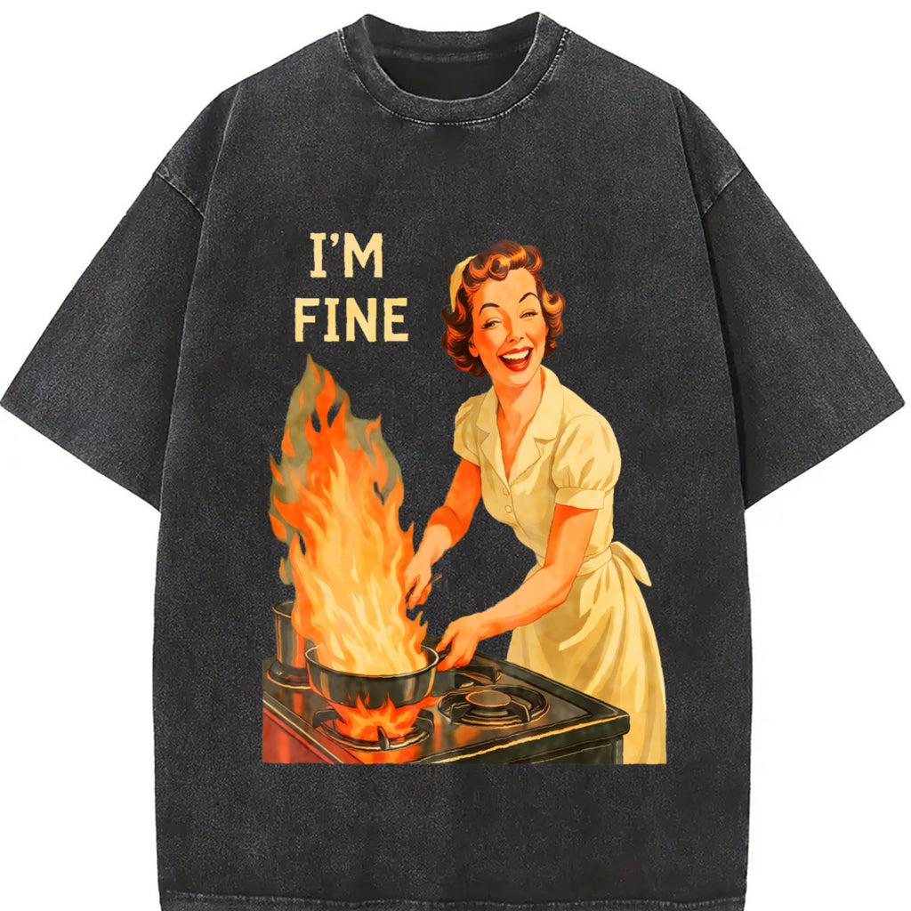 I'm Fine - Funny Housewife - Sarcastic For USA Vintage product image 2