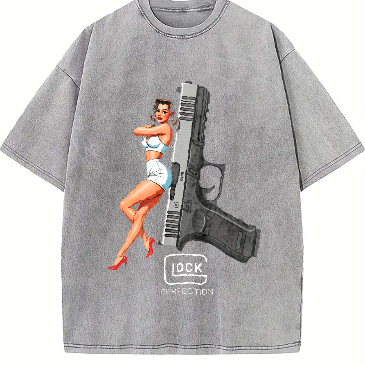 Glock Perfection Pin-up Girl Vintage Washed T-Shirt product image 5
