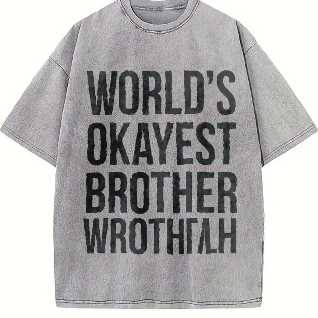 Worlds Okayest Brother Funny Big Sister Idea Vintage Washed product image 5