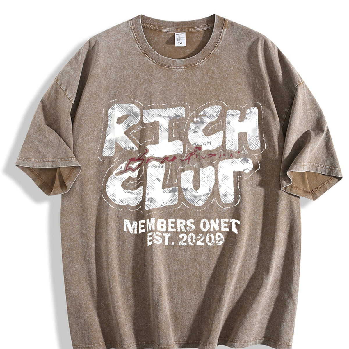 Rich Club Hip Hop Cartoon Vintage Washed T-Shirt product image 3