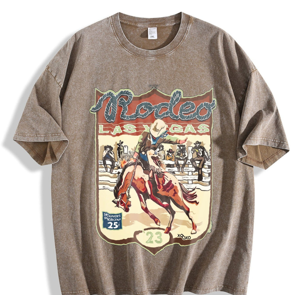 Las Vegas Rodeo Cowboy Vintage Washed T-Shirt product image 3