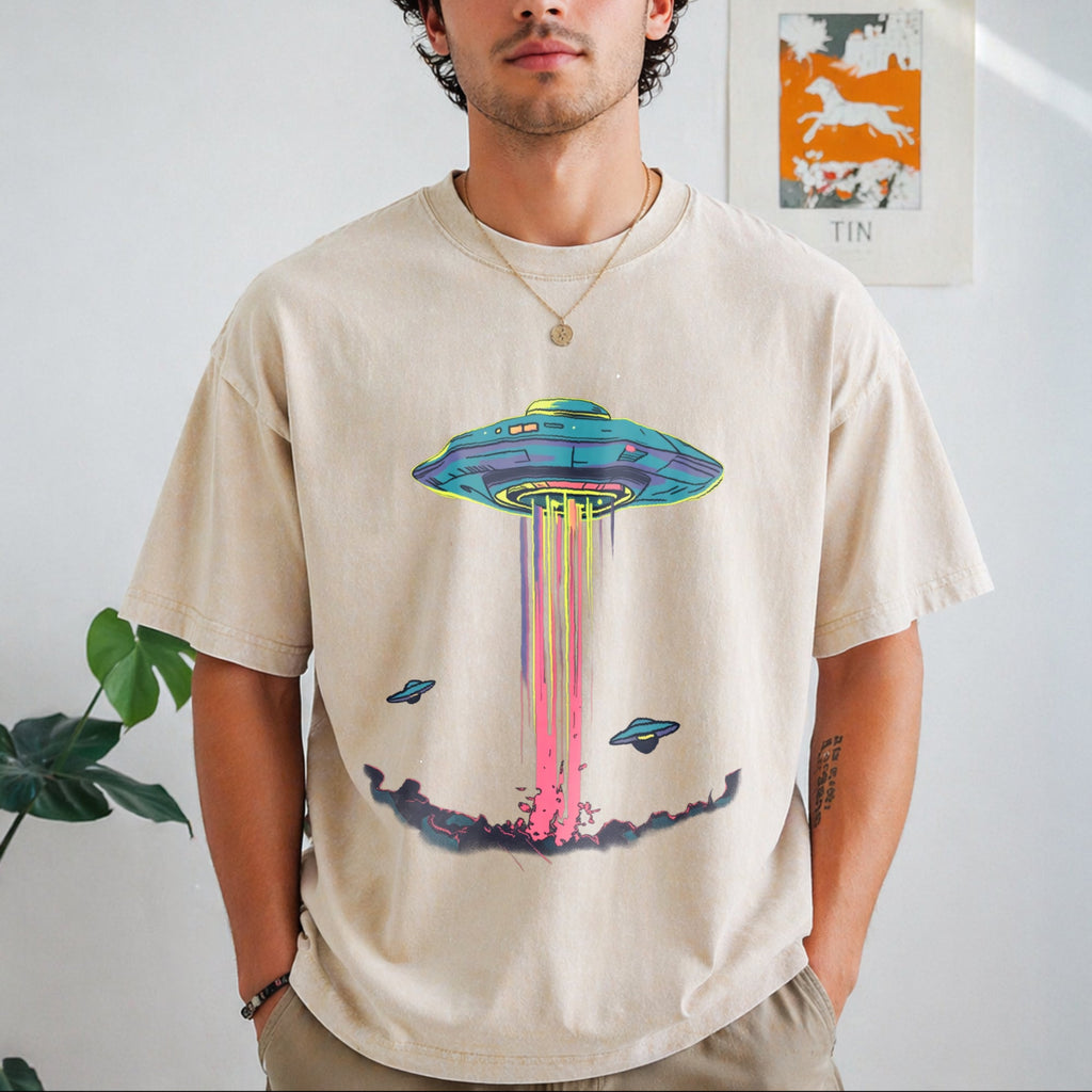 Alien Abduction Vintage Washed T-Shirt product image 8