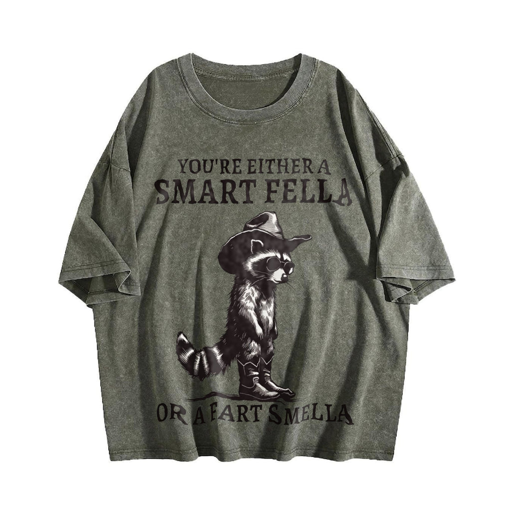 Smart Fella Raccoon 90s Vintage Washed T-Shirt product image 4