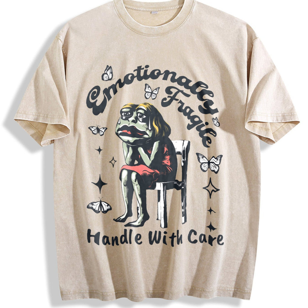 Frog Woman With Tears Emotionally Vintage Washed T-Shirt product image 1