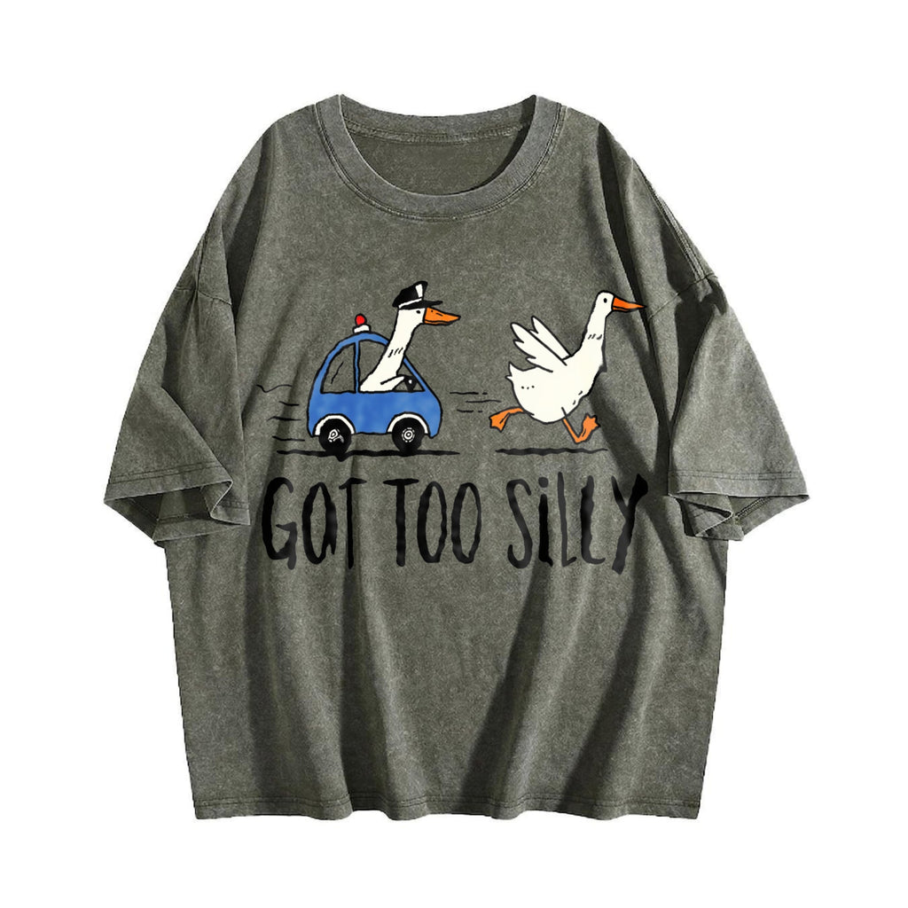 Silly Goose Funny 90s Vintage Washed T-Shirt product image 4