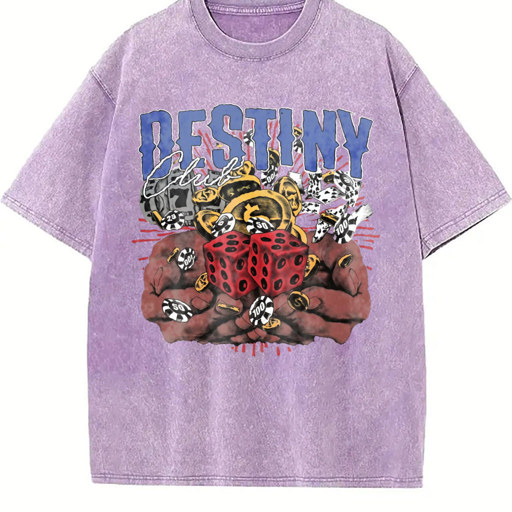 Destiny Club Casino Dice White Vintage Washed T-Shirt product image 6