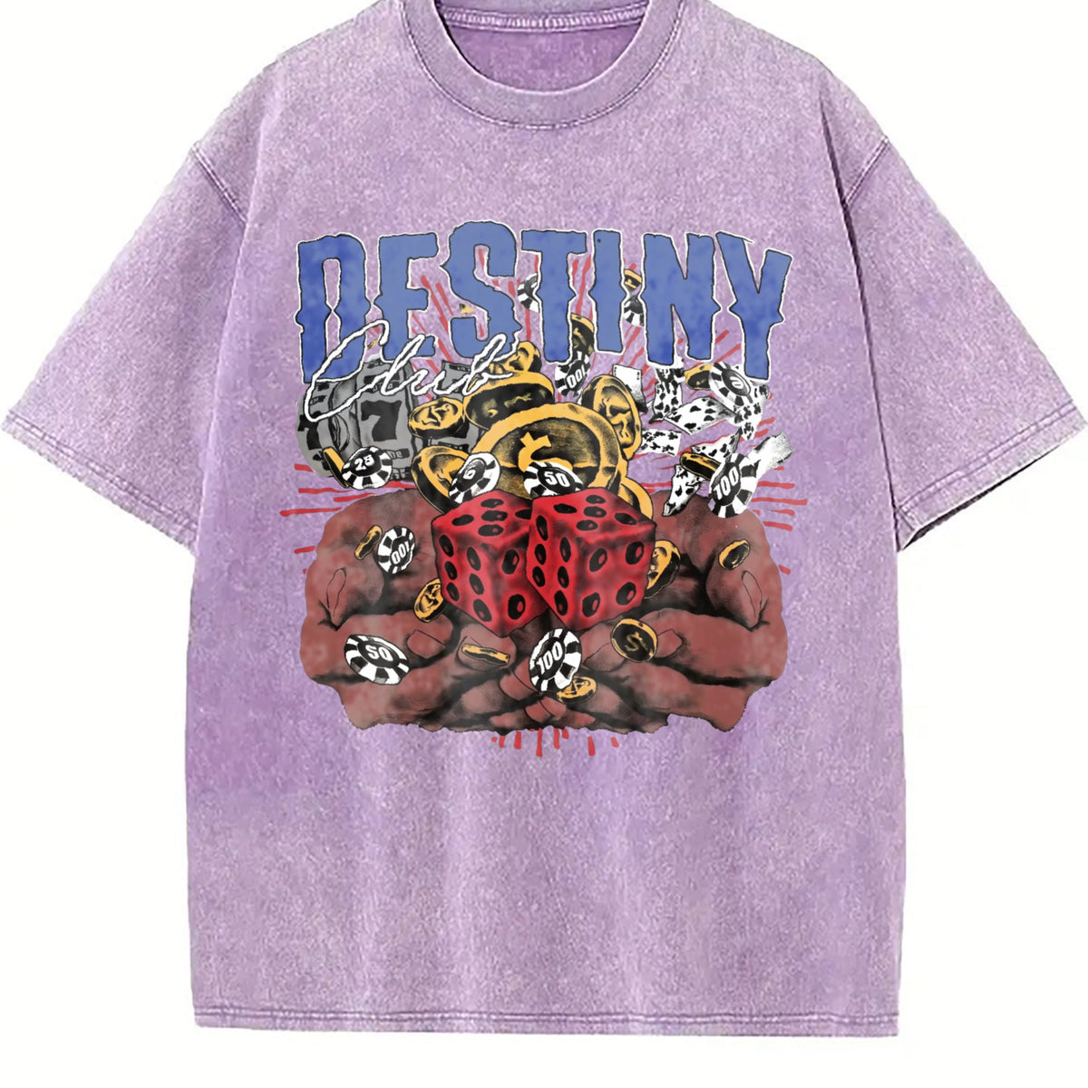 Destiny Club Casino Dice White Vintage Washed T-Shirt product image 6