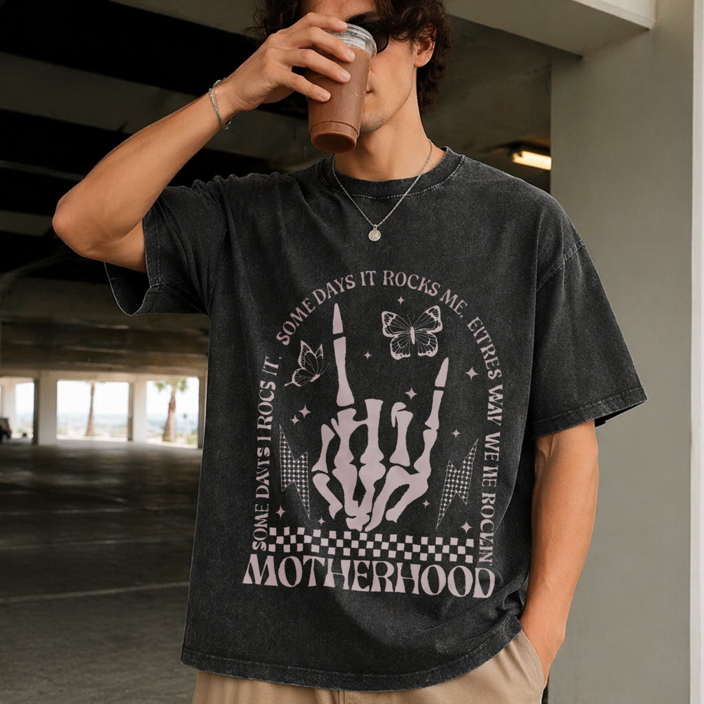 Motherhood Rock Skeleton Vintage Washed T-Shirt product image 9