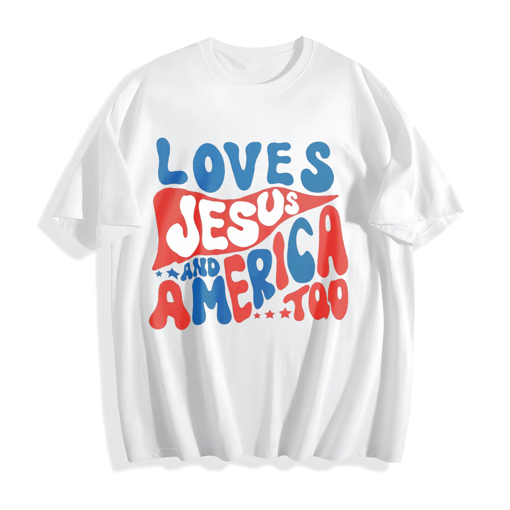 Love Jesus And America Too For Toddler Cotton T-Shirt product image 2