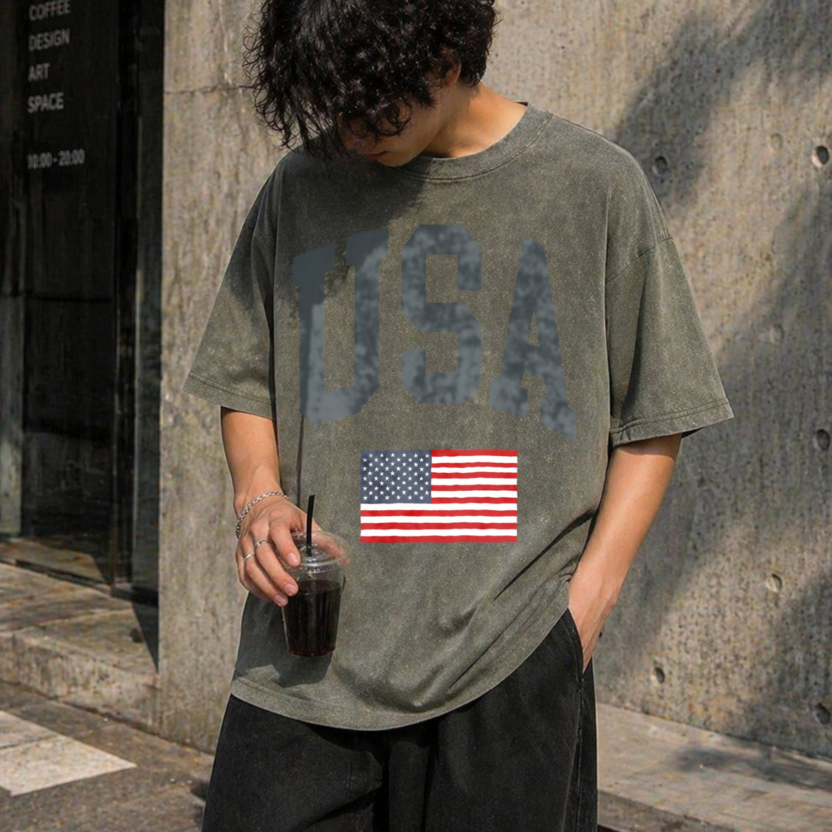 USA Flag - With Faded Aesthetic Vintage Washed T-Shirt product image 11