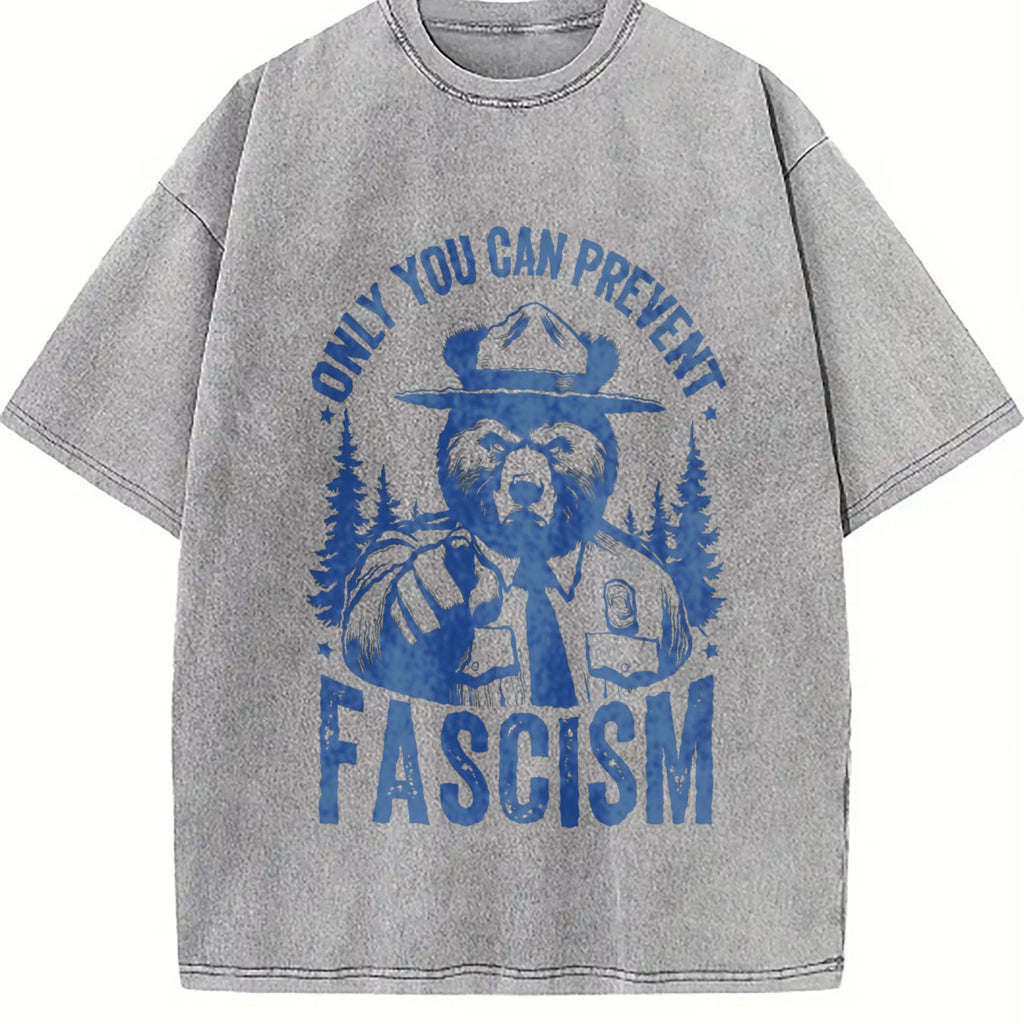 Only You Can Prevent Fascism Raccoon Vintage Washed T-Shirt product image 5