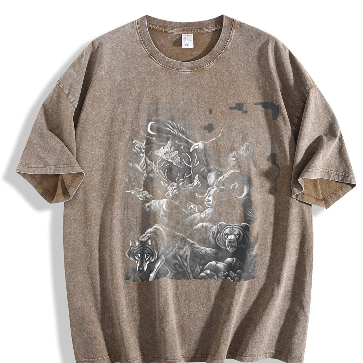 Wildlife Animals 90s Vintage Washed T-Shirt product image 3