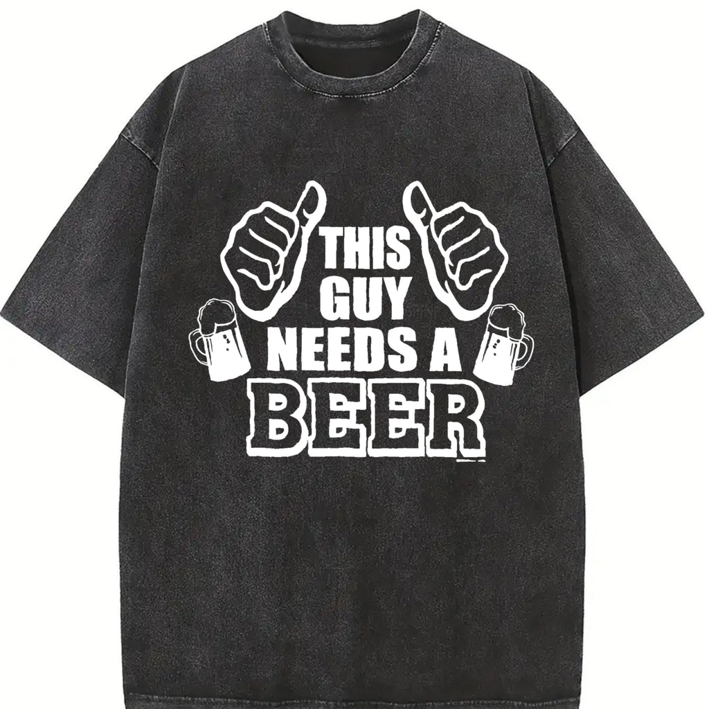 This Guy Needs A Beer Vintage Washed T-Shirt product image 2