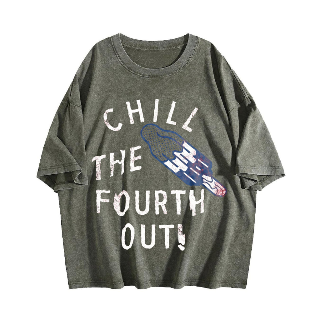 Chill The Fourth Out Funny Of July Popsicle Joke Vintage product image 4