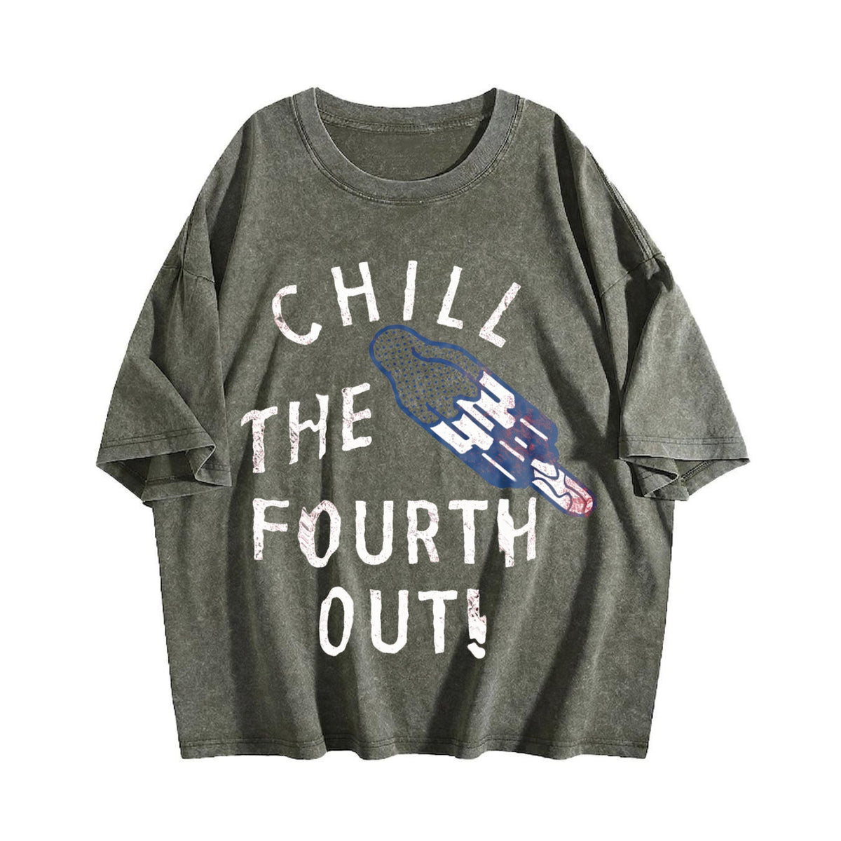 Chill The Fourth Out Funny Of July Popsicle Joke Vintage product image 4