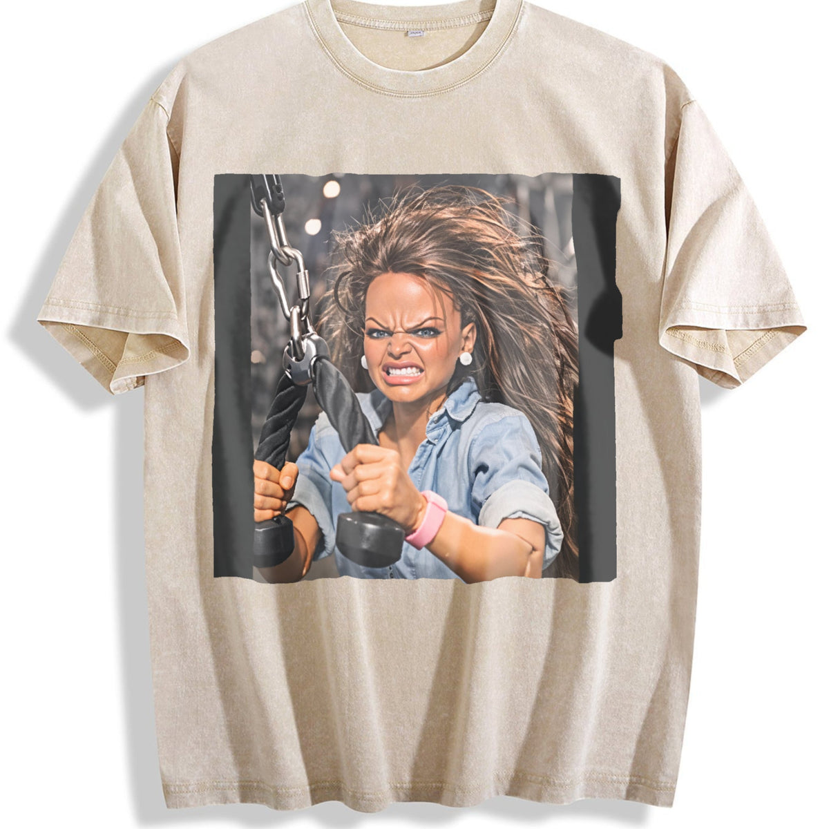 Angry Doll at the Gym Vintage Washed T-Shirt product image 1
