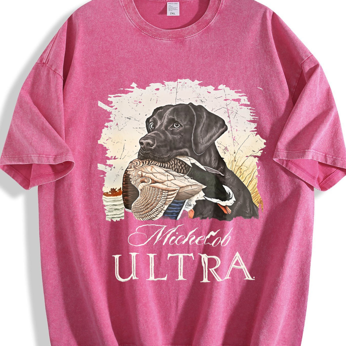 Michelob Ultra Black Lab Duck Hunting Vintage Washed T-Shirt product image 7