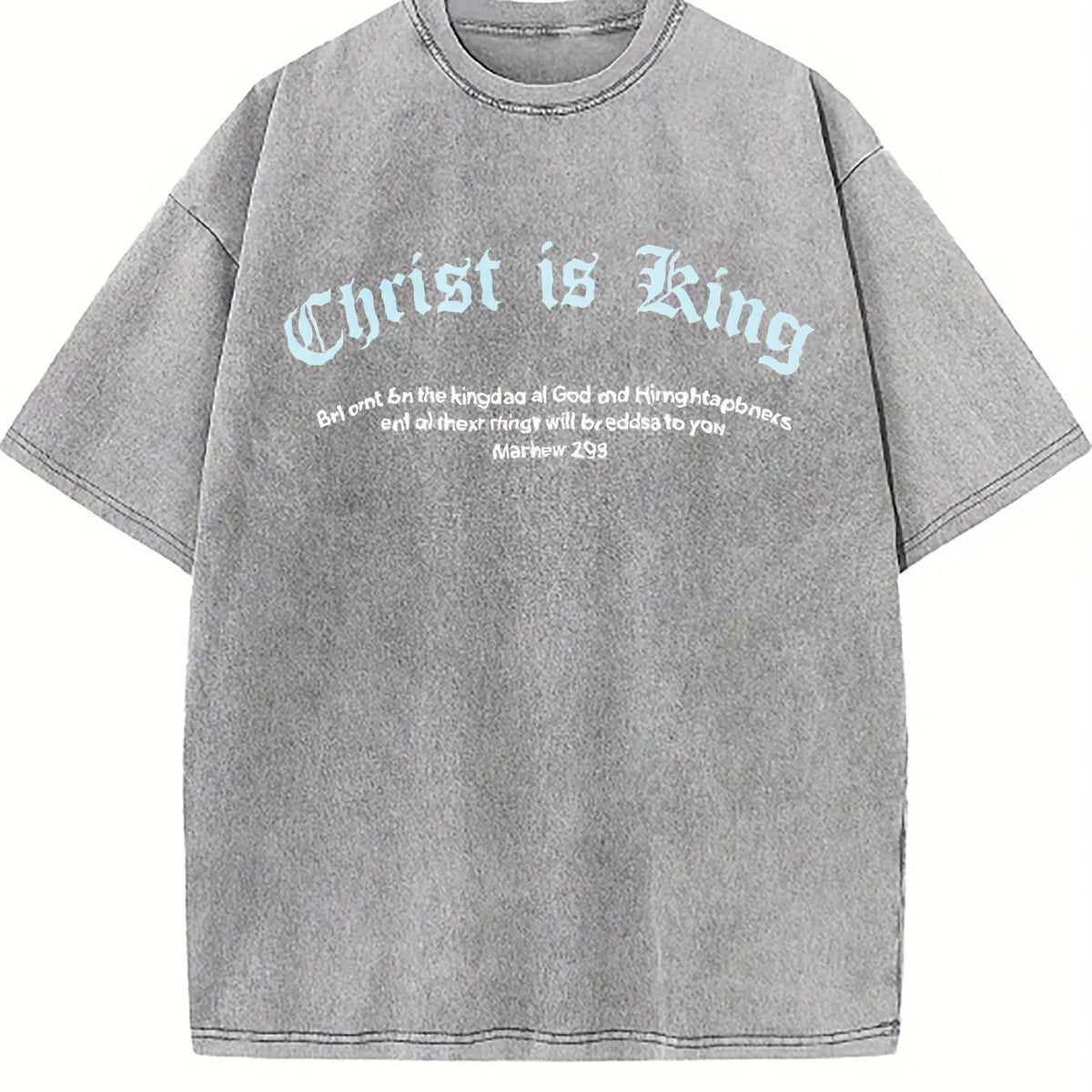 Christ Is King Letter Vintage Washed T-Shirt product image 5