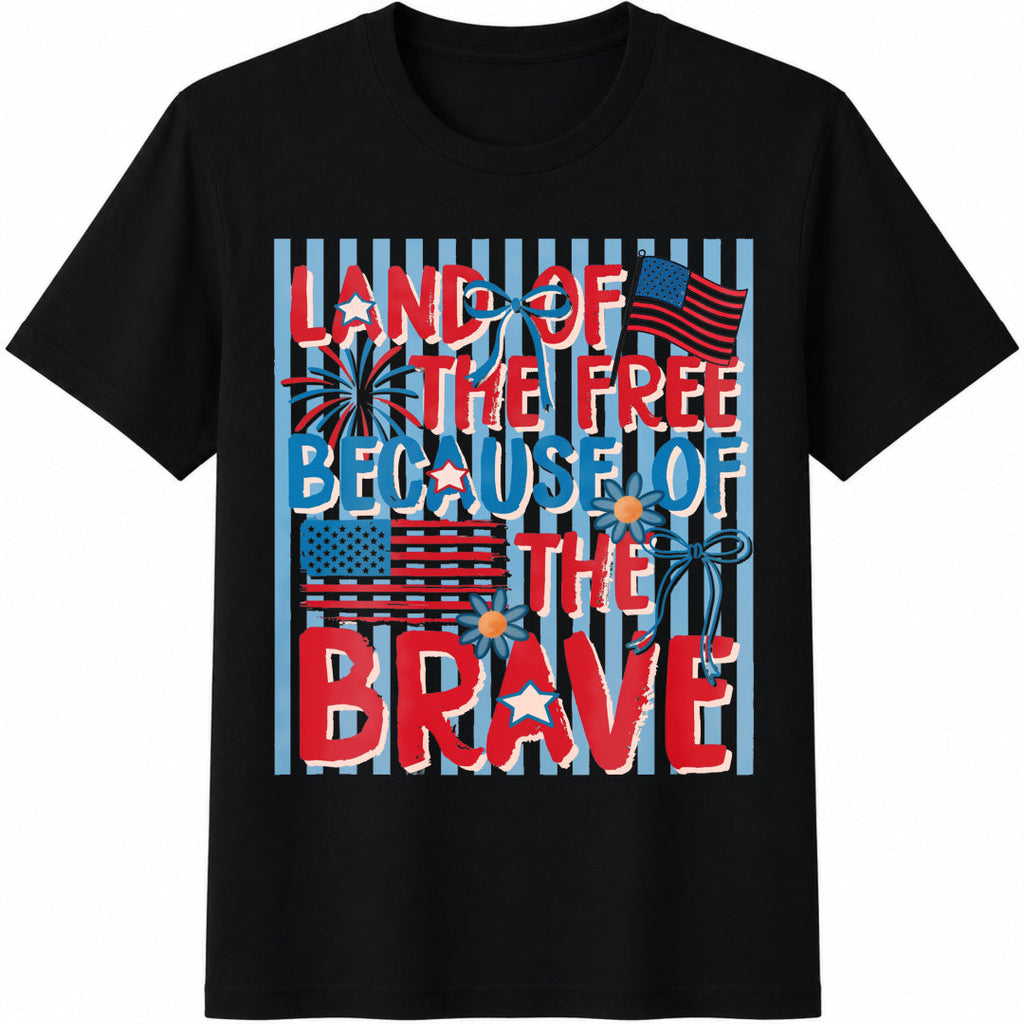 Land Of The Free Because Of Brave Cotton T-Shirt product image 1