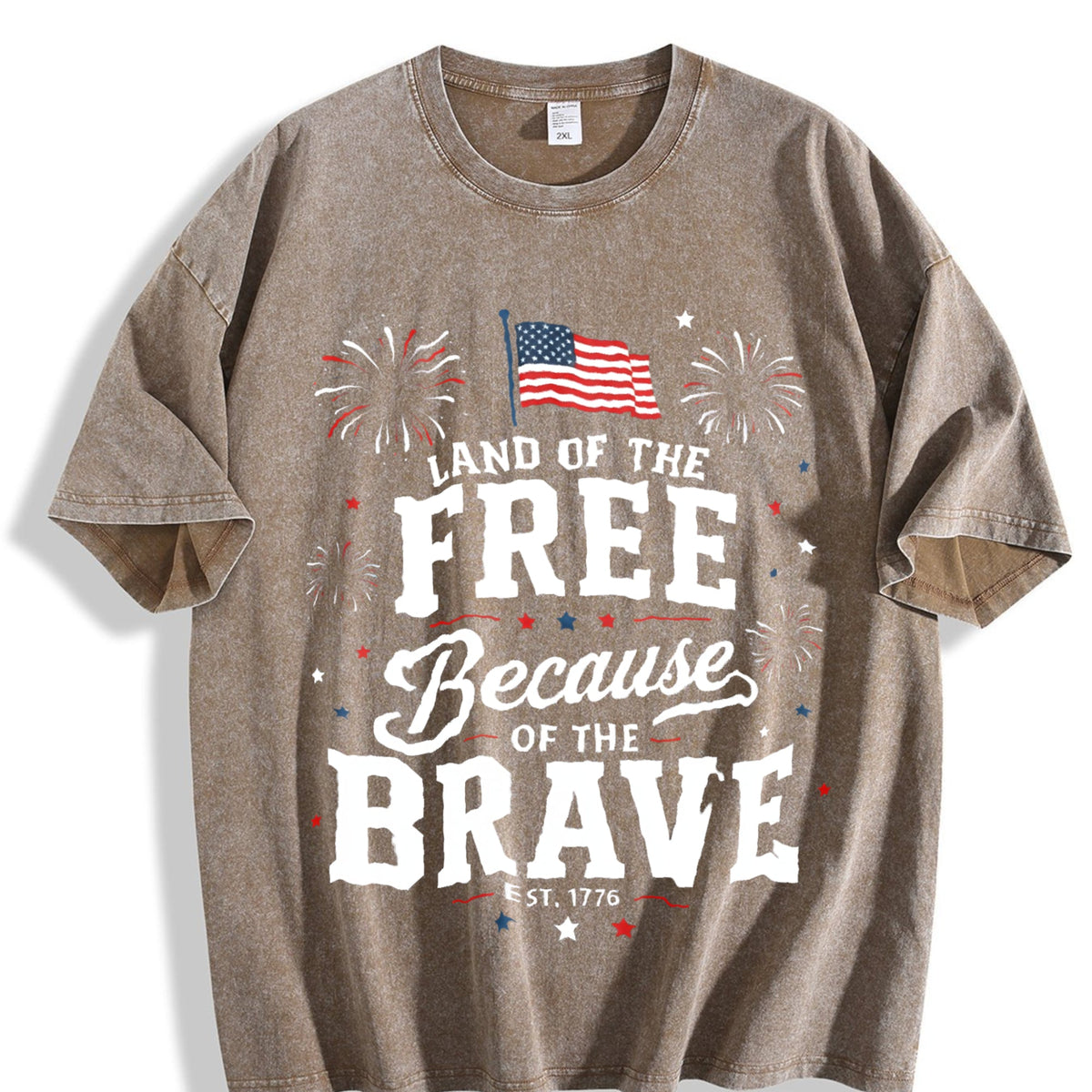 4th Of July - Land Free Because Brave Patriotic Red Vintage product image 3