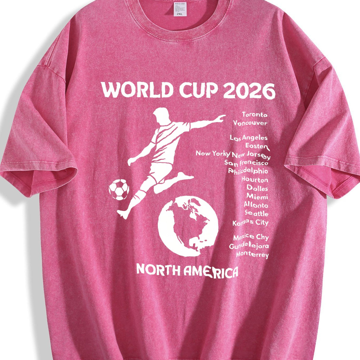 World Cup 2026 North America Host Cities Silhouette Vintage Washed T-Shirt