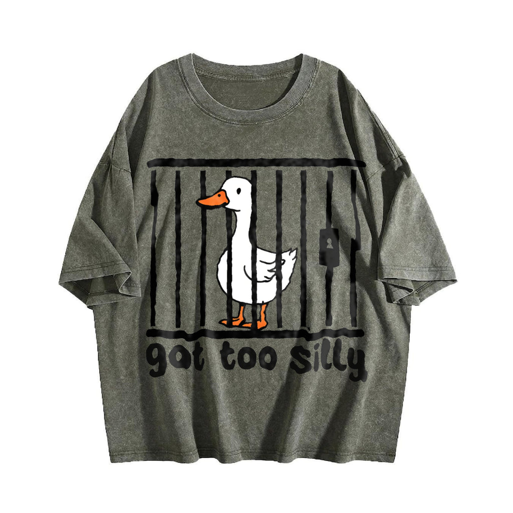 Silly Goose Funny 90s Vintage Washed T-Shirt product image 4