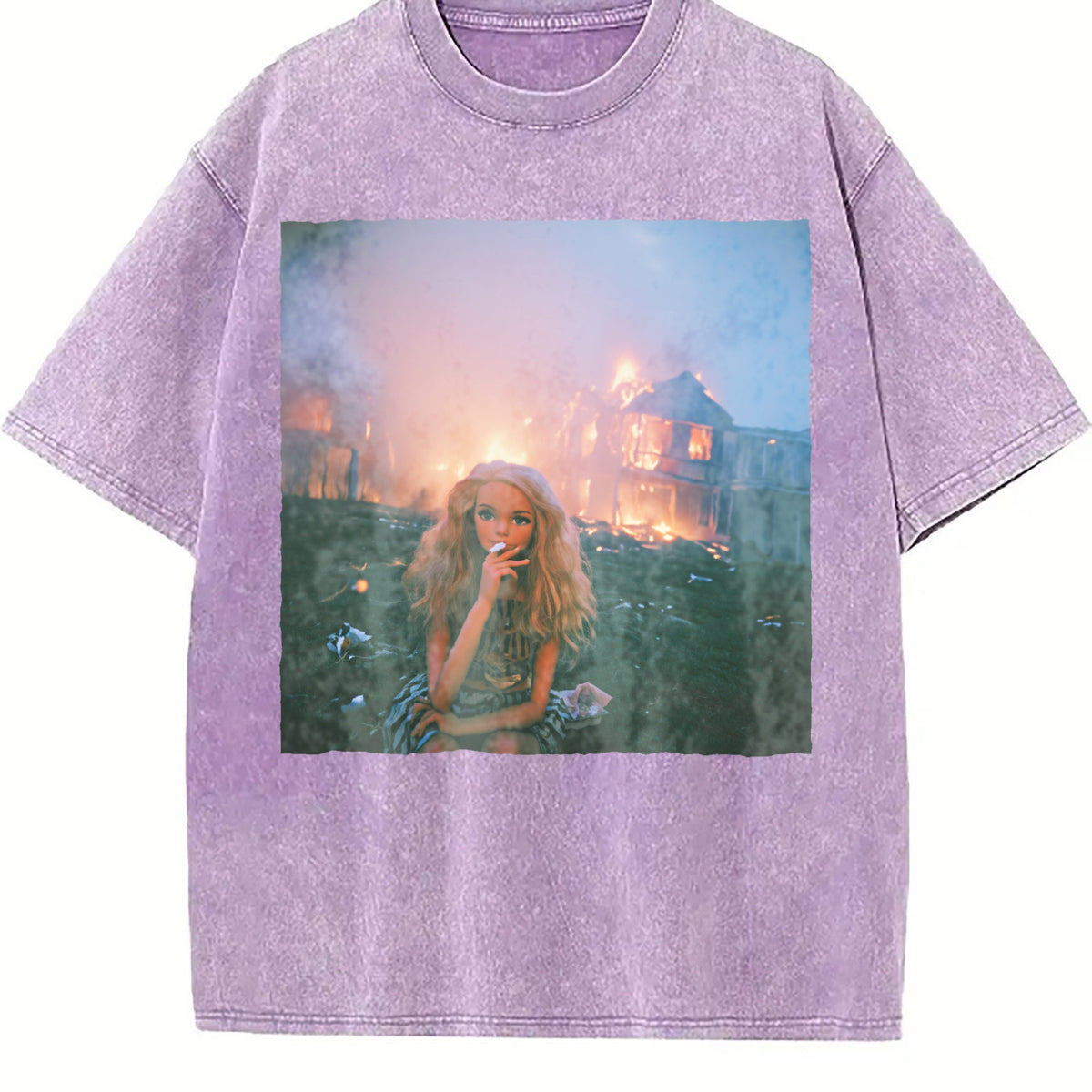 Doll and a Burning City Vintage Washed T-Shirt product image 6