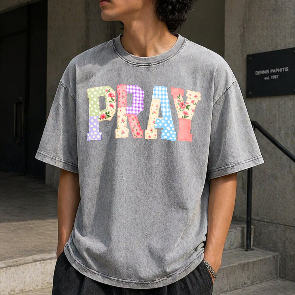 Pray Christian Vintage Washed T-Shirt product image 12