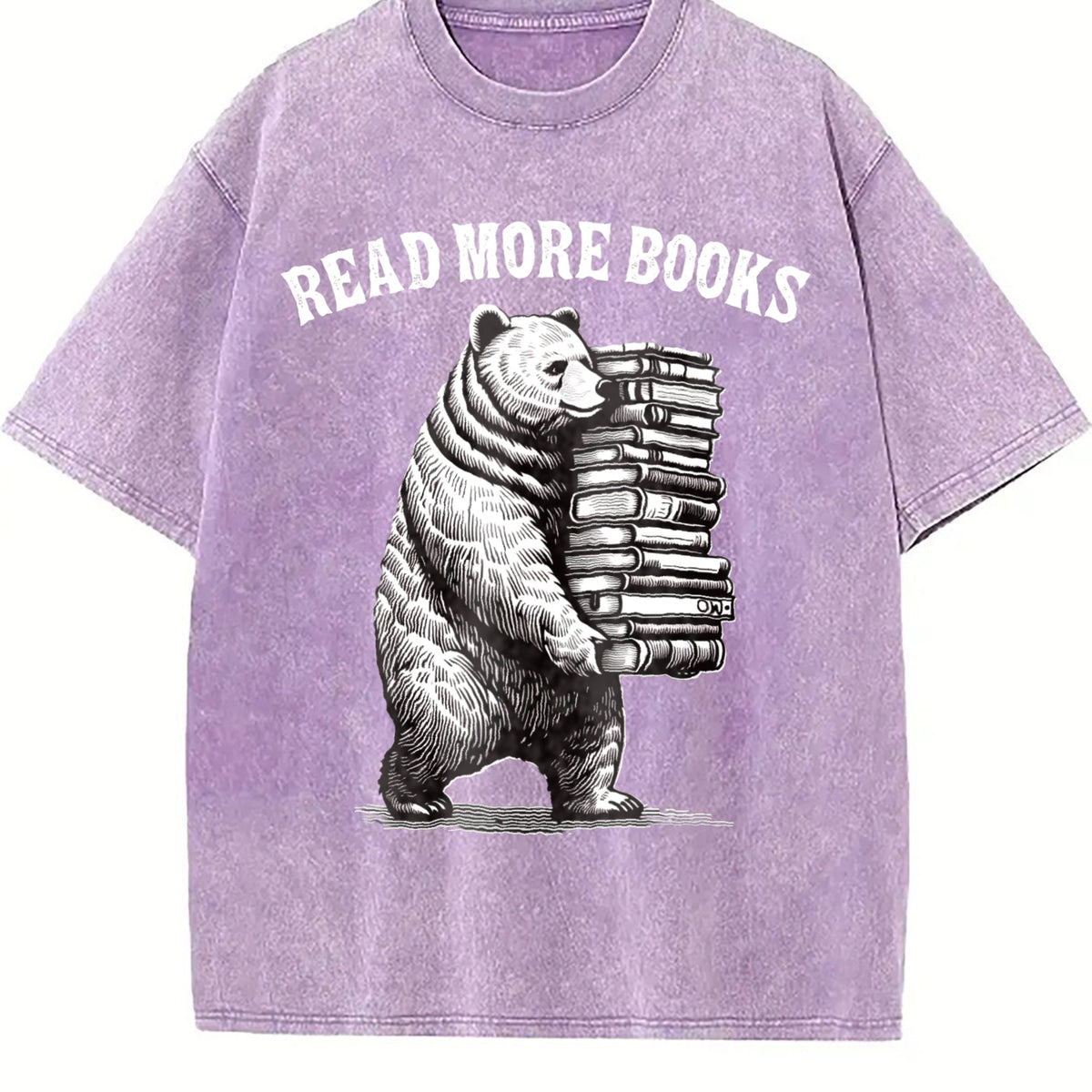 Funny Read More Books Bear 90s Vintage Washed T-Shirt product image 6