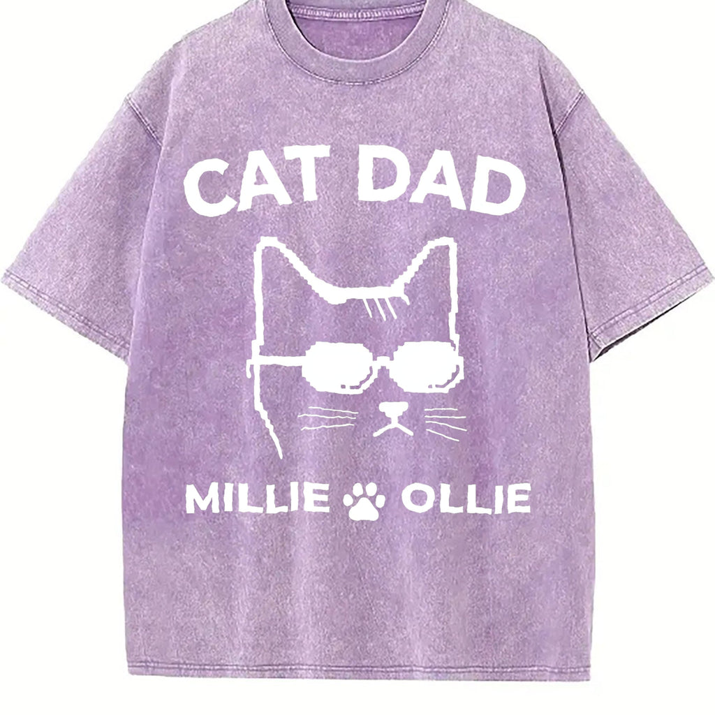 Cat Dad Vintage Washed T-Shirt product image 6