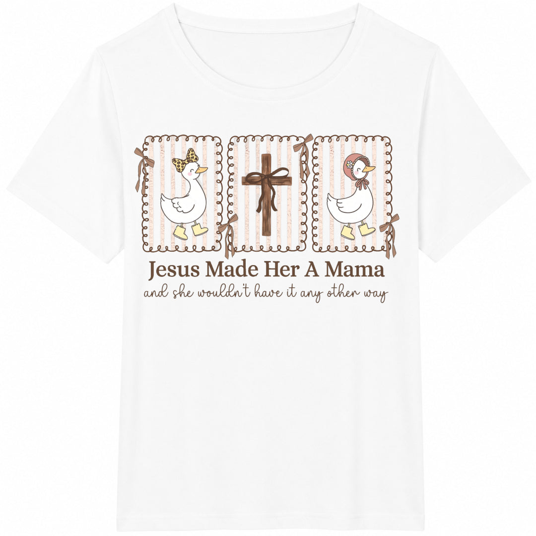 Jesus Made Her A Mama Cotton T-Shirt product image 2