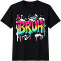 Man' Graffiti Spray Paint Bruh Black For Boys Cotton T-Shirt product image 1
