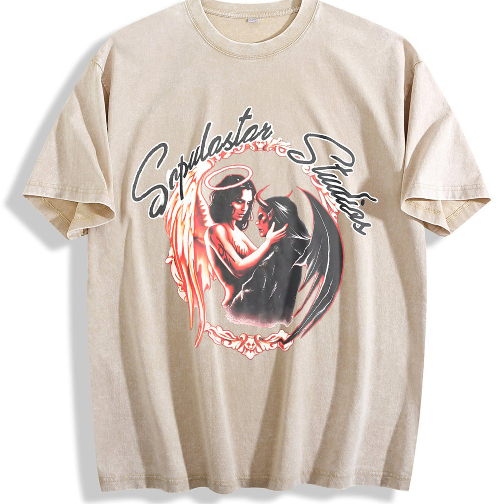 Angel Demon Vintage Washed T-Shirt product image 1