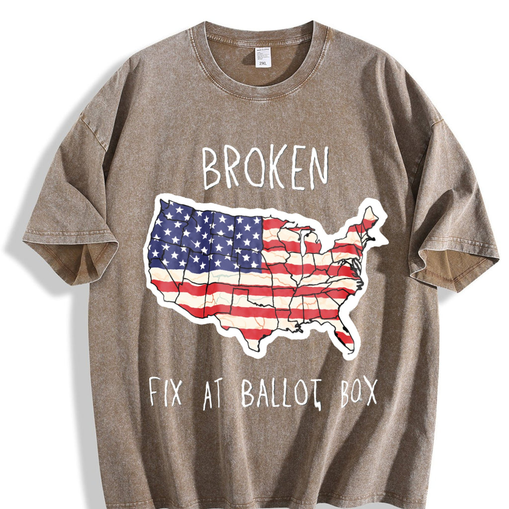 Funny Political USA Broken Fix At Ballot Box Vintage Washed product image 3