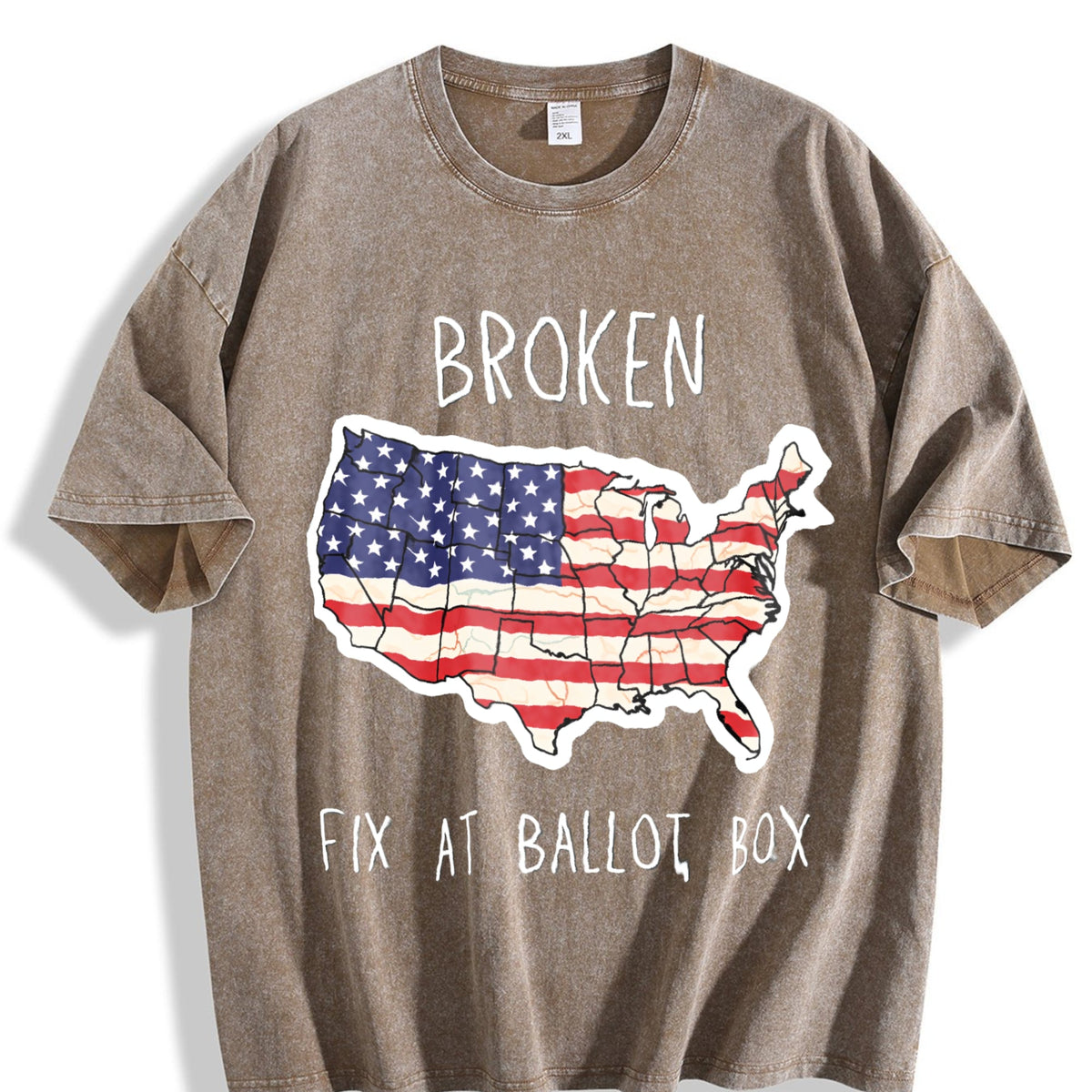 Funny Political USA Broken Fix At Ballot Box Vintage Washed product image 3