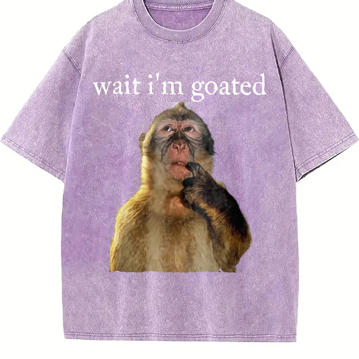 Wait I'm Goated Funny Thinking Monkey Meme Brainrot Vintage product image 6