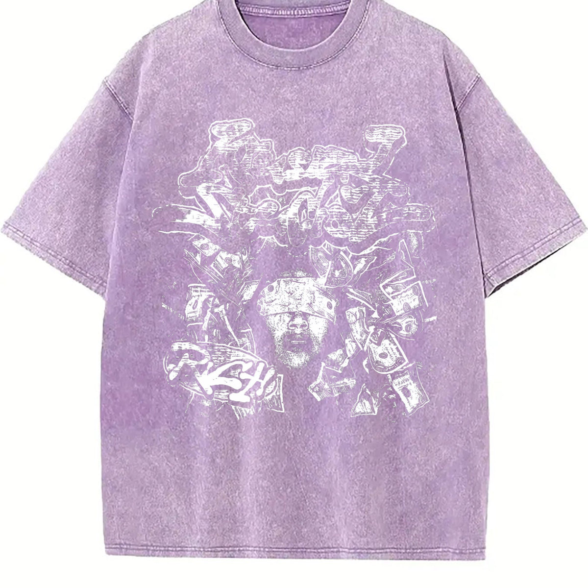 Rich Graffiti Blindfolded Black Vintage Washed T-Shirt product image 6