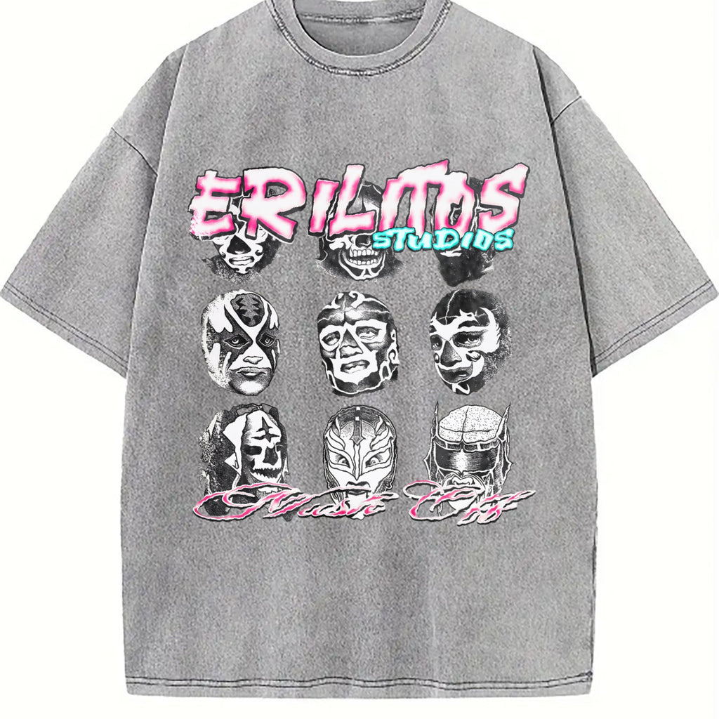 Lucha Libre Masks Vintage Washed T-Shirt product image 5