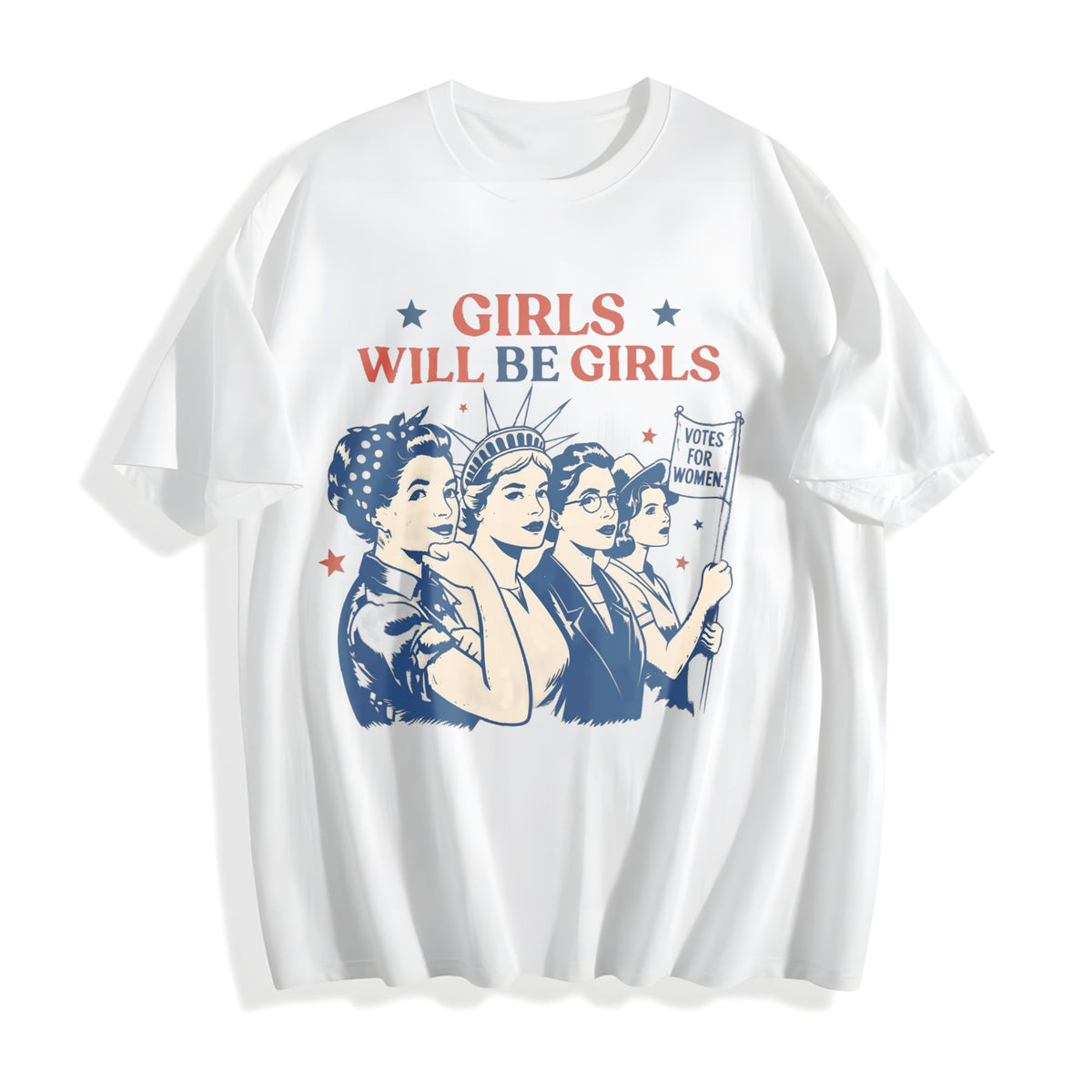 Girls Will Be : Patriotic Feminist 4th Of July Cotton product image 2