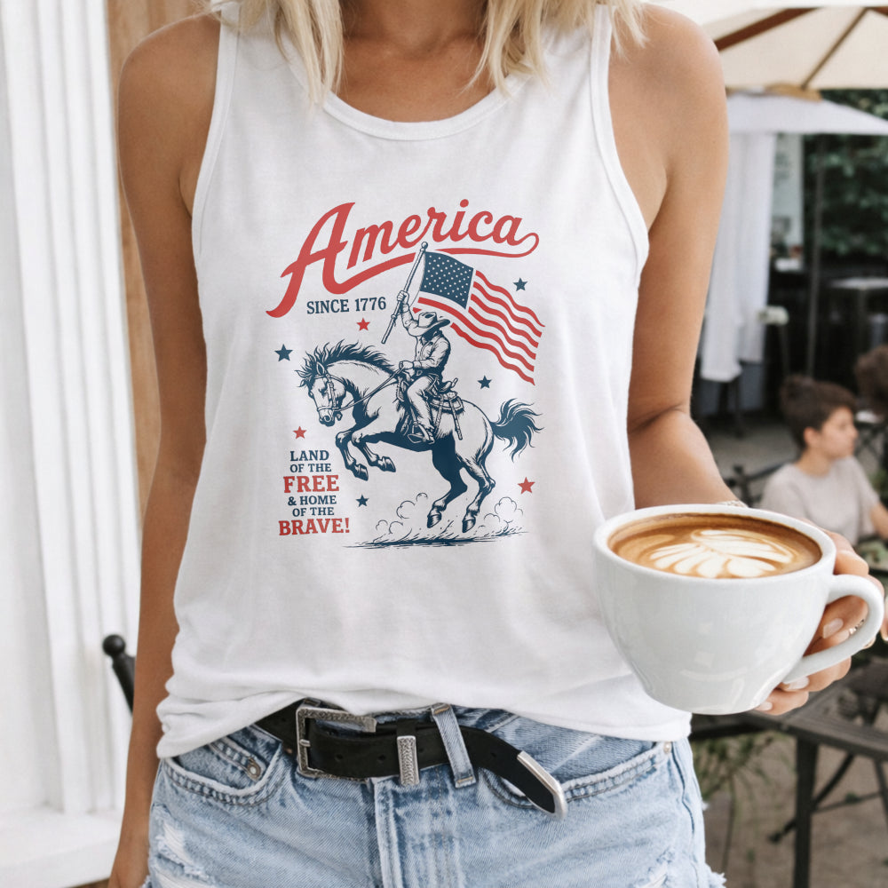 America Since 1776 Cowboy Women's Tank Top