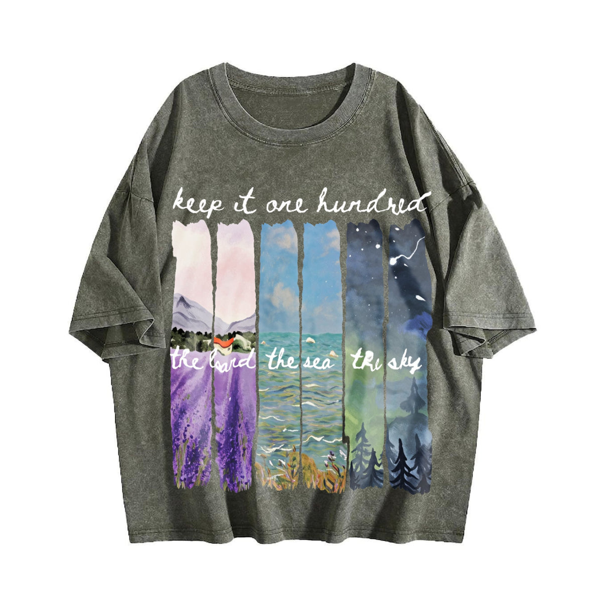 Keep It One Hundred Land Sea Sky Vintage Washed T-Shirt product image 4