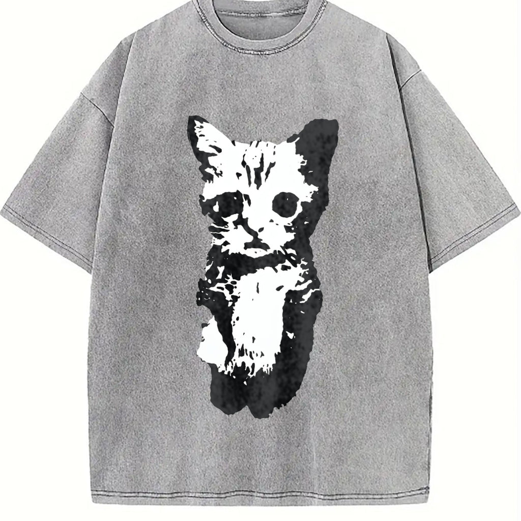 Cat Y2K Vintage Washed T-Shirt product image 5