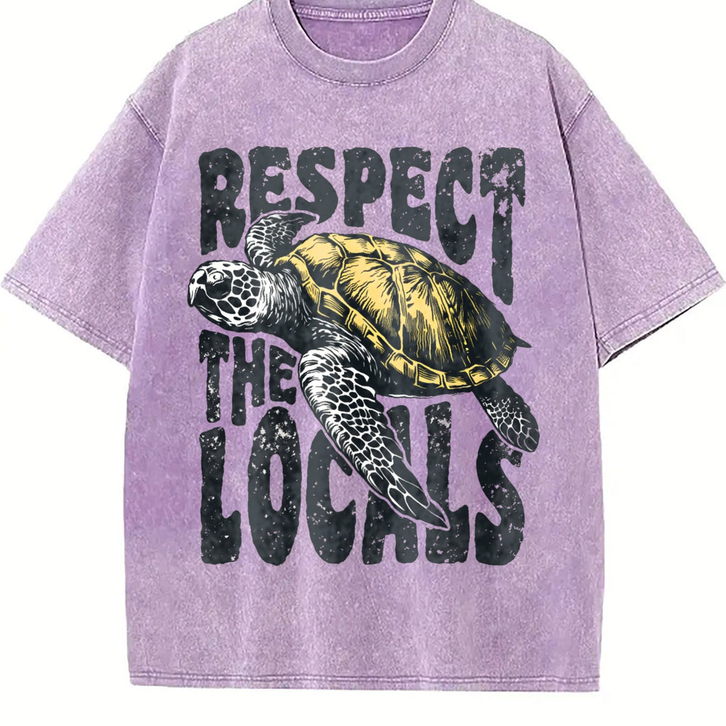Respect The Locals Sea Turtle 90s Vintage Washed T-Shirt product image 6