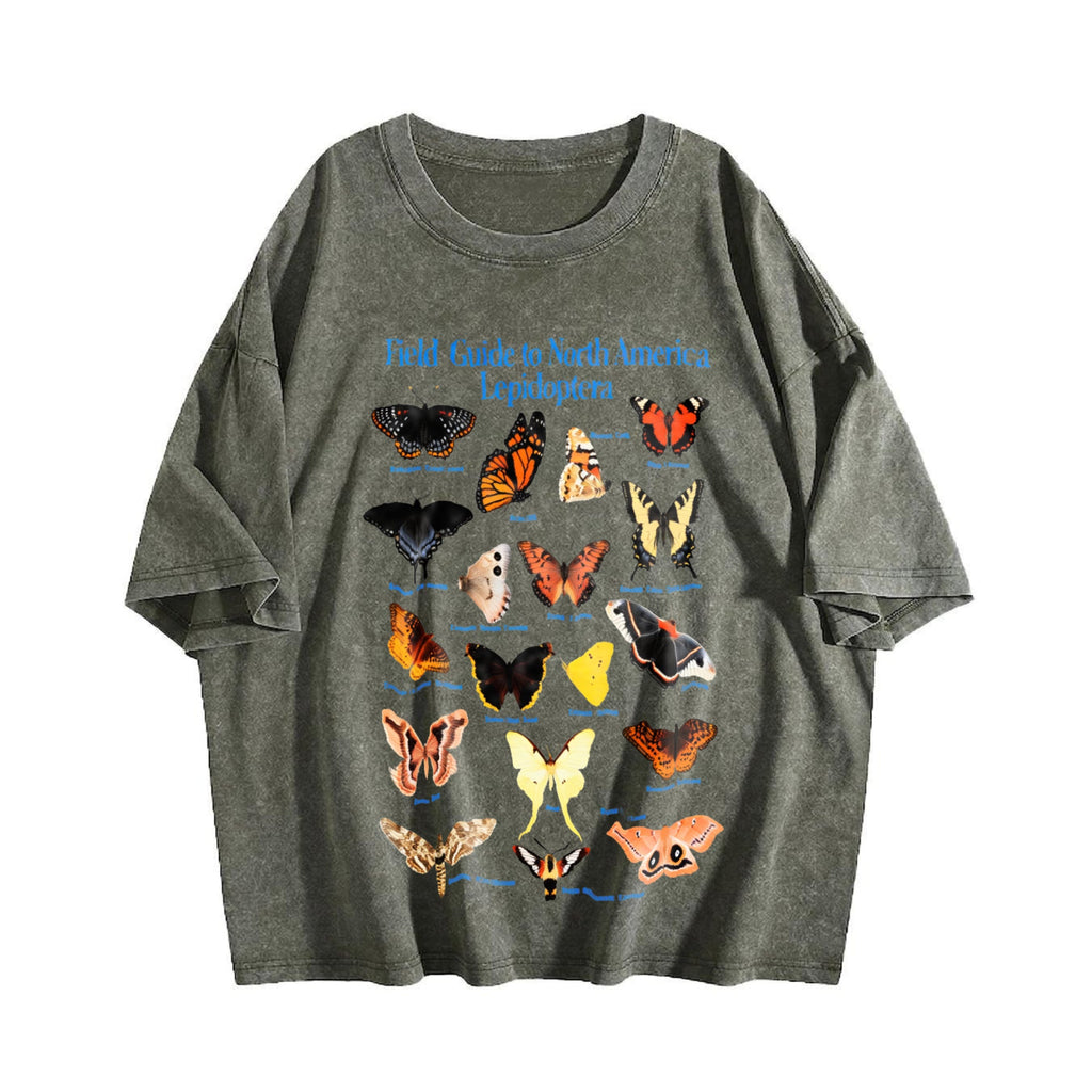 Lepidoptera Field Guide 90s Vintage Washed T-Shirt product image 4