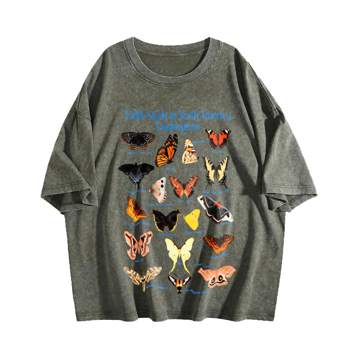 Lepidoptera Field Guide 90s Vintage Washed T-Shirt product image 4