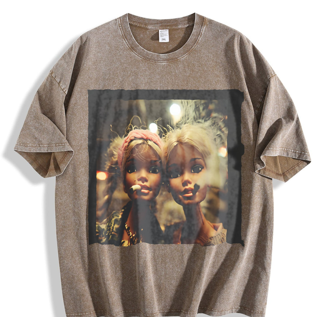 Funny Messy Doll Duo Vintage Washed T-Shirt product image 3